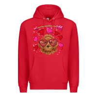 Red valentine's day toy poodle Premium Hoodie - RanaPortraitStore