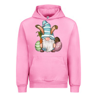 Fuchsia Pink Easter Bunny Gnomes with Egg and Carrot Urban Hoodie - RanaPortraitStore
