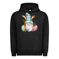 Pigment Black Easter Bunny Gnomes with Egg and Carrot Urban Hoodie - RanaPortraitStore