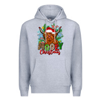 Heather Grey mooey christmas Premium Hoodie - Zillion Design Studio