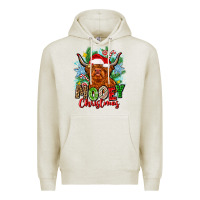 Oatmeal Heather mooey christmas Premium Hoodie - Zillion Design Studio