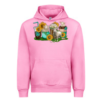 Fuchsia Pink Sheep coffee cups Urban Hoodie - texasbilliewilder