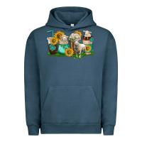 Pigment Midnight Navy Sheep coffee cups Urban Hoodie - texasbilliewilder