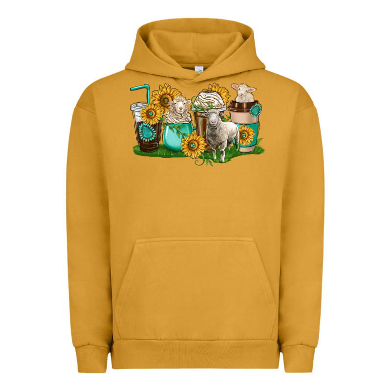 Sheep Coffee Cups Urban Hoodie by texasbilliewilder | Teevron