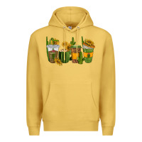 Antique Gold cactus coffee cups Premium Hoodie - texasbilliewilder