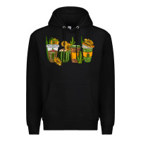 Black cactus coffee cups Premium Hoodie - texasbilliewilder