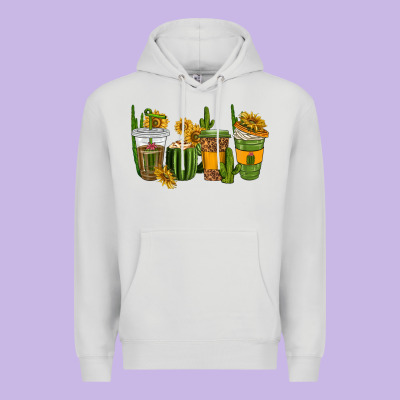 Premium Hoodie cactus coffee cups