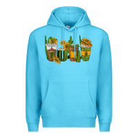 Ocean Blue cactus coffee cups Premium Hoodie - texasbilliewilder