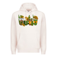Pale Pink cactus coffee cups Premium Hoodie - texasbilliewilder