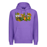 Purple cactus coffee cups Premium Hoodie - texasbilliewilder