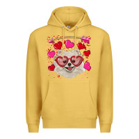 Antique Gold Valentine's day white pomeranian Premium Hoodie - RanaPortraitStore