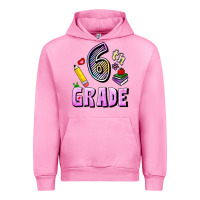 Fuchsia Pink Sixth Grade Urban Hoodie - RanaPortraitStore