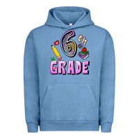 Pigment Pebble Blue Sixth Grade Urban Hoodie - RanaPortraitStore