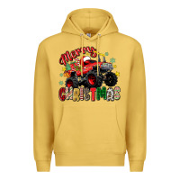 Antique Gold merry christmas truck Premium Hoodie - Zillion Design Studio