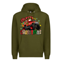 Army Green merry christmas truck Premium Hoodie - Zillion Design Studio