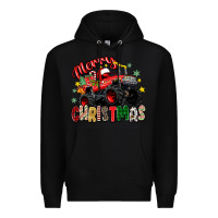 Black merry christmas truck Premium Hoodie - Zillion Design Studio