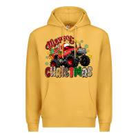 Mustard merry christmas truck Premium Hoodie - Zillion Design Studio