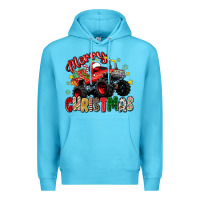 Ocean Blue merry christmas truck Premium Hoodie - Zillion Design Studio