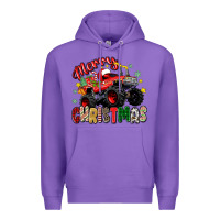 Purple merry christmas truck Premium Hoodie - Zillion Design Studio