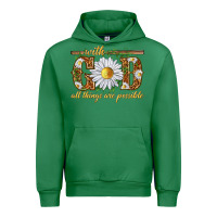 Emerald With God all things are possible with daisy Urban Hoodie - texasbilliewilder