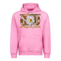 Fuchsia Pink With God all things are possible with daisy Urban Hoodie - texasbilliewilder