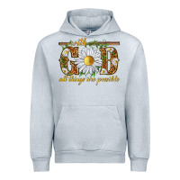 Heather Grey With God all things are possible with daisy Urban Hoodie - texasbilliewilder