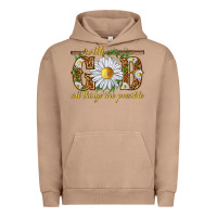 Pigment Burro With God all things are possible with daisy Urban Hoodie - texasbilliewilder