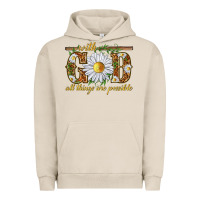 Pigment French Oak With God all things are possible with daisy Urban Hoodie - texasbilliewilder