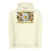 Pigment Pistachio With God all things are possible with daisy Urban Hoodie - texasbilliewilder