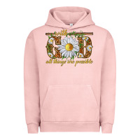 Pigment Salmon With God all things are possible with daisy Urban Hoodie - texasbilliewilder