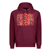 Burgundy Valentine's Day Brushstrokes with Roses Premium Hoodie - RanaPortraitStore
