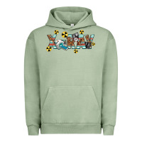 Pigment Oil Green X-ray Urban Hoodie - texasbilliewilder