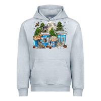Heather Grey Wolf coffee cups Urban Hoodie - texasbilliewilder