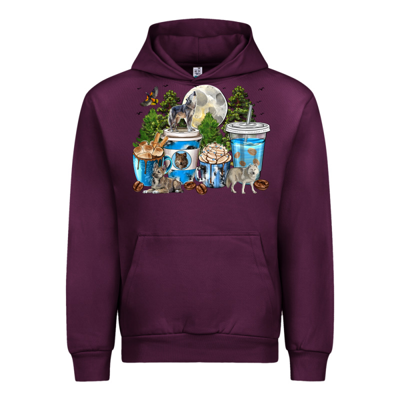 Wolf Coffee Cups Urban Hoodie by texasbilliewilder | Teevron