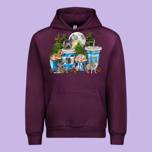 Wolf Coffee Cups Urban Hoodie Designed By Texasbilliewilder