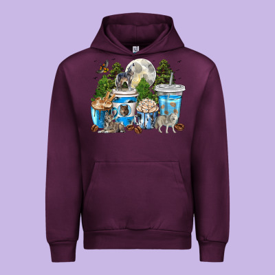 Wolf Coffee Cups Urban Hoodie Designed By Texasbilliewilder