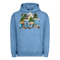 Pigment Pebble Blue Wolf coffee cups Urban Hoodie - texasbilliewilder