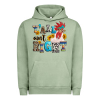 Pigment Oil Green Y'all ain't right crazy Urban Hoodie - texasbilliewilder