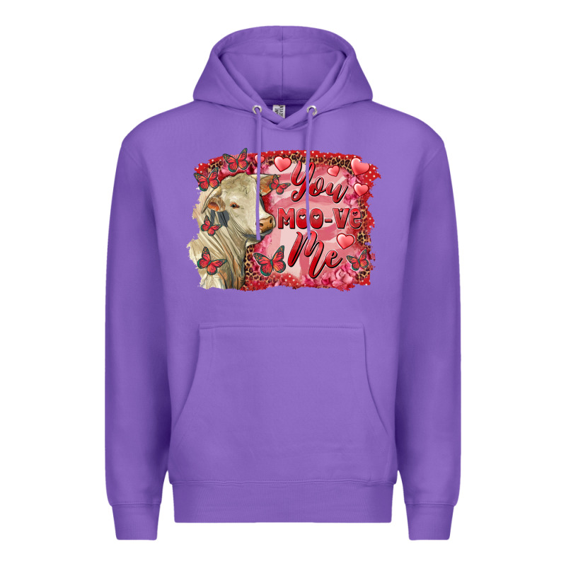 Valentine's Day You Moo Ve Me Charolais Cow Premium Hoodie by RanaPortraitStore | Teevron
