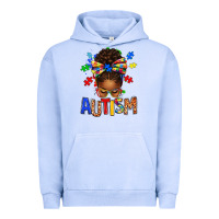 Pigment Grape Ice Autism Awareness afro messy bu Urban Hoodie - texasbilliewilder