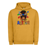 Pigment Peanut Butter Autism Awareness afro messy bu Urban Hoodie - texasbilliewilder