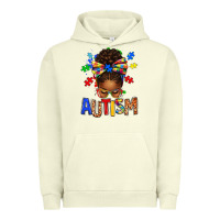 Pigment Pistachio Autism Awareness afro messy bu Urban Hoodie - texasbilliewilder