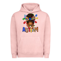 Pigment Salmon Autism Awareness afro messy bu Urban Hoodie - texasbilliewilder