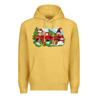 Antique Gold Christmas gnomes truck Premium Hoodie - Zillion Design Studio