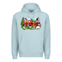 Blue Mist Christmas gnomes truck Premium Hoodie - Zillion Design Studio