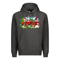 Charcoal Heather Christmas gnomes truck Premium Hoodie - Zillion Design Studio