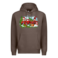 Coffee Christmas gnomes truck Premium Hoodie - Zillion Design Studio