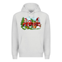 Dove Grey Christmas gnomes truck Premium Hoodie - Zillion Design Studio