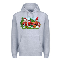 Heather Grey Christmas gnomes truck Premium Hoodie - Zillion Design Studio