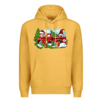 Mustard Christmas gnomes truck Premium Hoodie - Zillion Design Studio